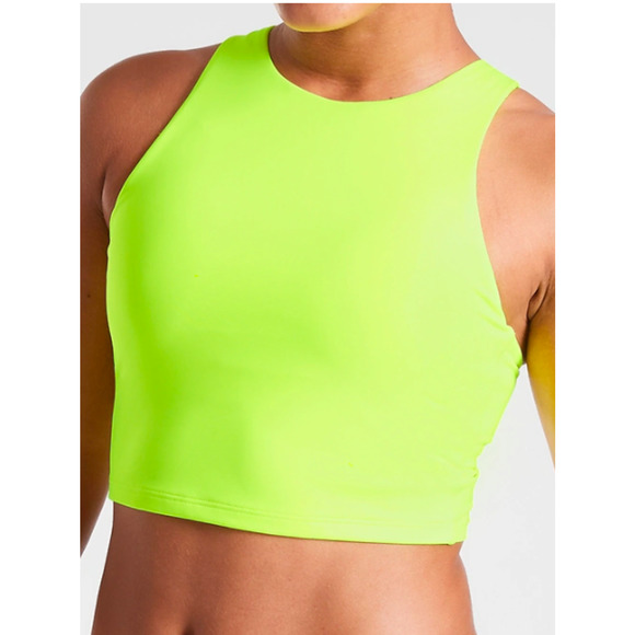 Athleta Other - Athleta neon yellow Conscious Crop bikini swim top